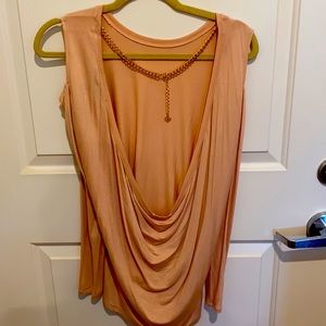 BCBGMAXAZRIA Cold Shoulder Backless Top
